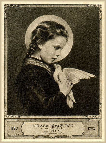 św. Maria Goretti z gołębiem św. Maria Goretti z gołębiem